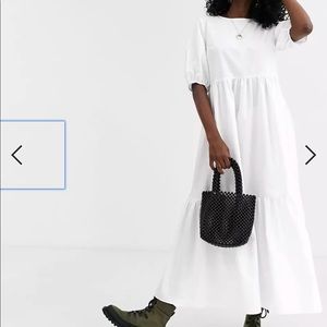 NWT ASOS DESIGN tiered cotton smock midi dress